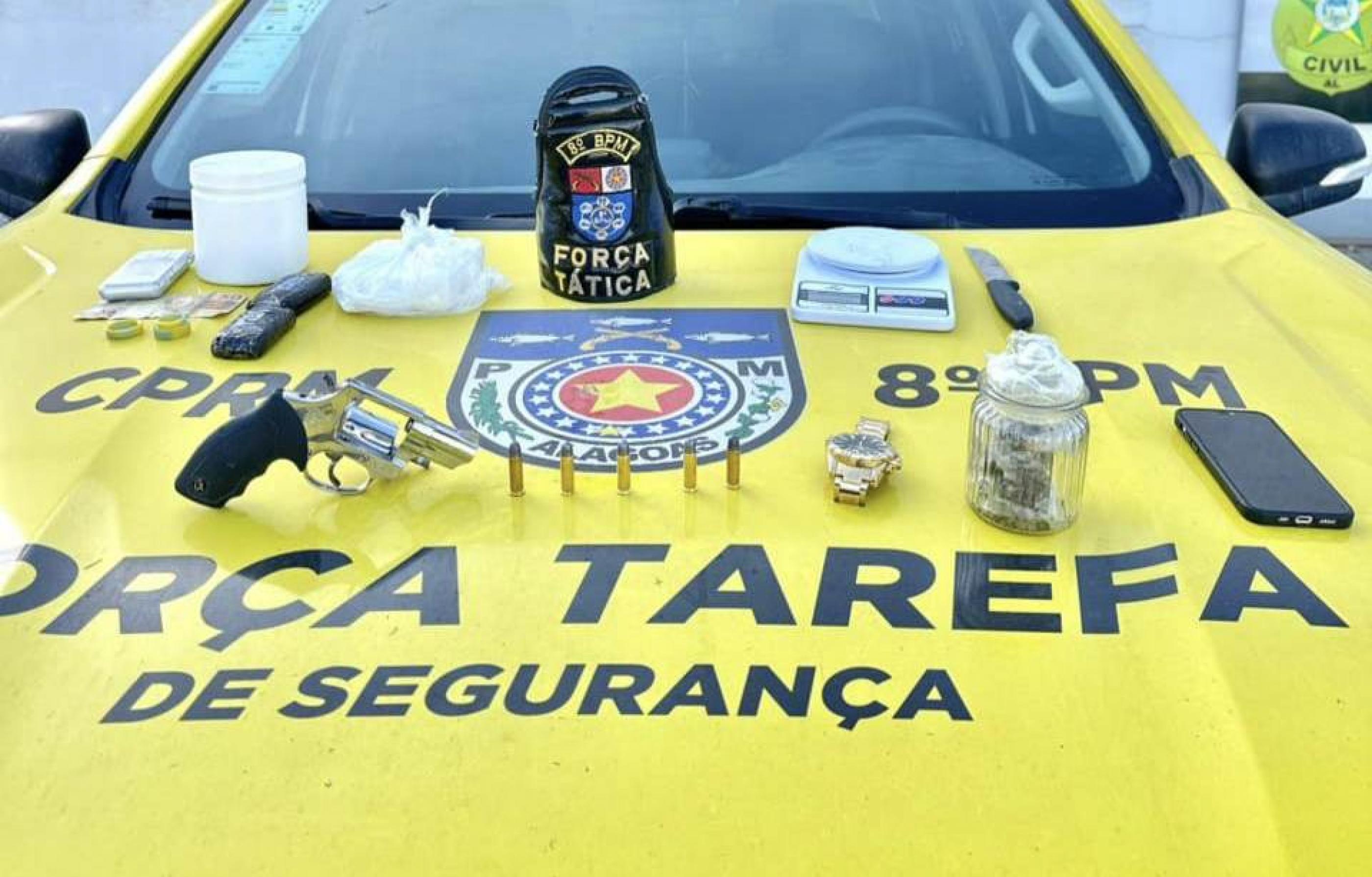 PM apreende 22 armas e mais de 42 quilos de drogas em uma semana em Alagoas