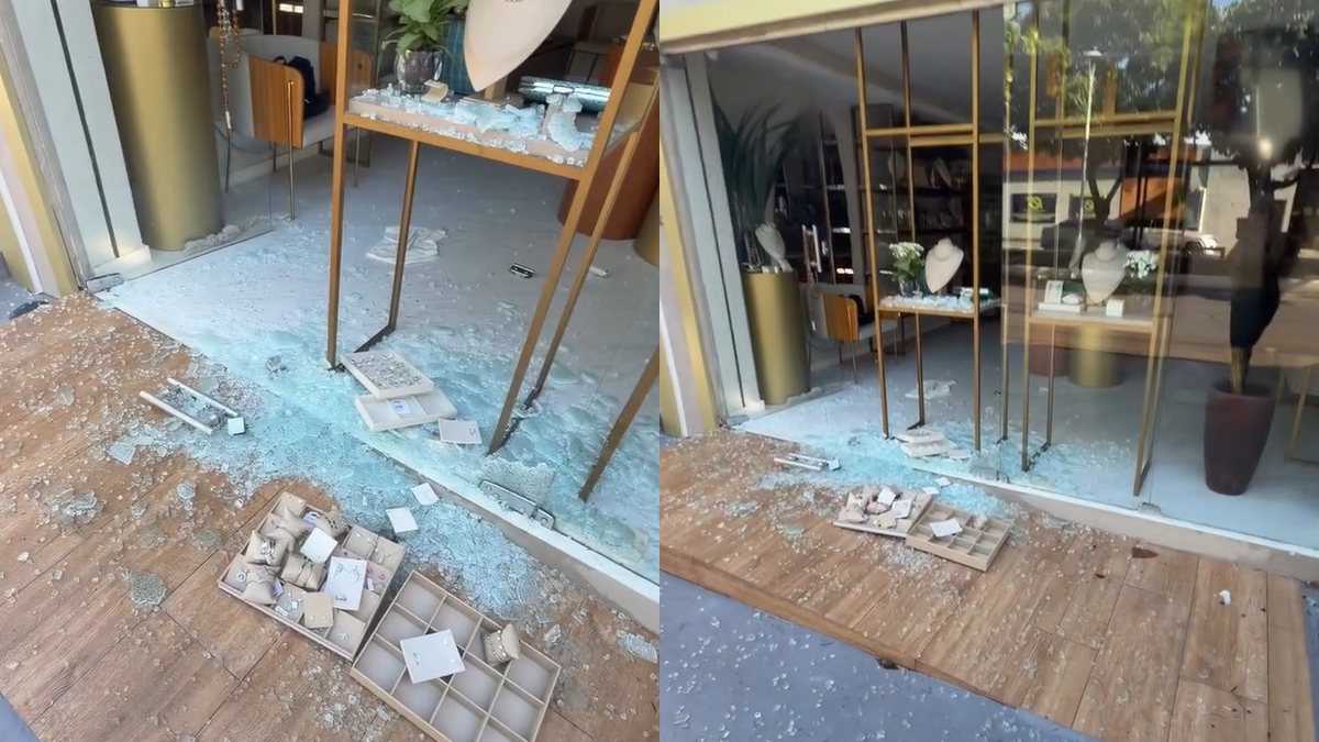 Loja de semijoias na Jatiúca tem vidraça quebrada e prejuízo de R$ 40 mil