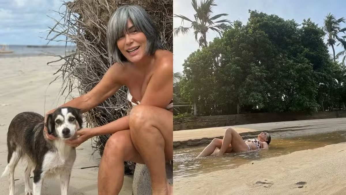 Gloria Pires curte dias de descanso em São Miguel dos Milagres