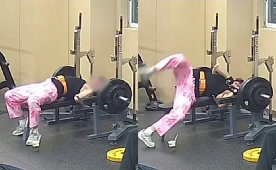 Jovem quase se sufoca ao tentar levantar 145kg em academia