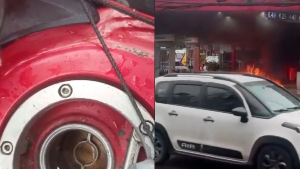 Homem incendeia posto após reclamar de gasolina adulterada no Rio
