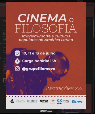 Ufal  promove curso gratuito de cinema, filosofia e culturas populares
