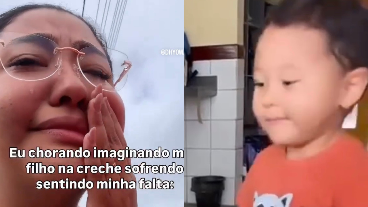 “Aqui mesmo não”: reação inusitada de filho em primeiro dia de creche viraliza
