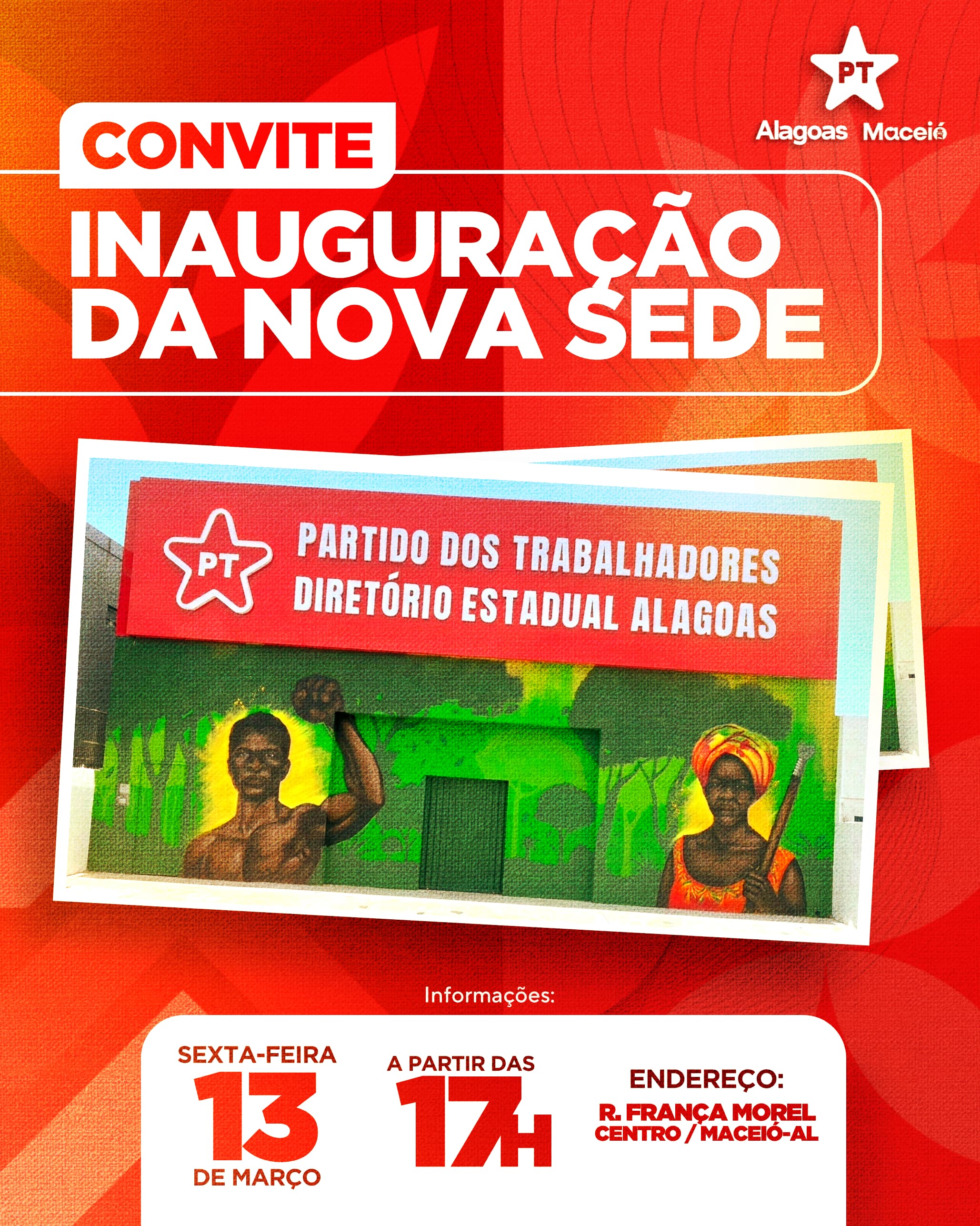 PT Alagoas inaugura nova sede e inicia novo ciclo de reconstrução política no estado
