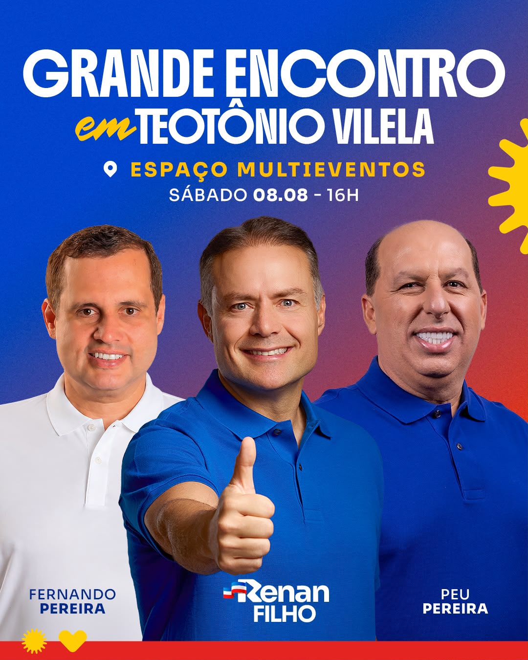 Renan Filho cumpre agendas políticas em Limoeiro e Teotônio Vilela