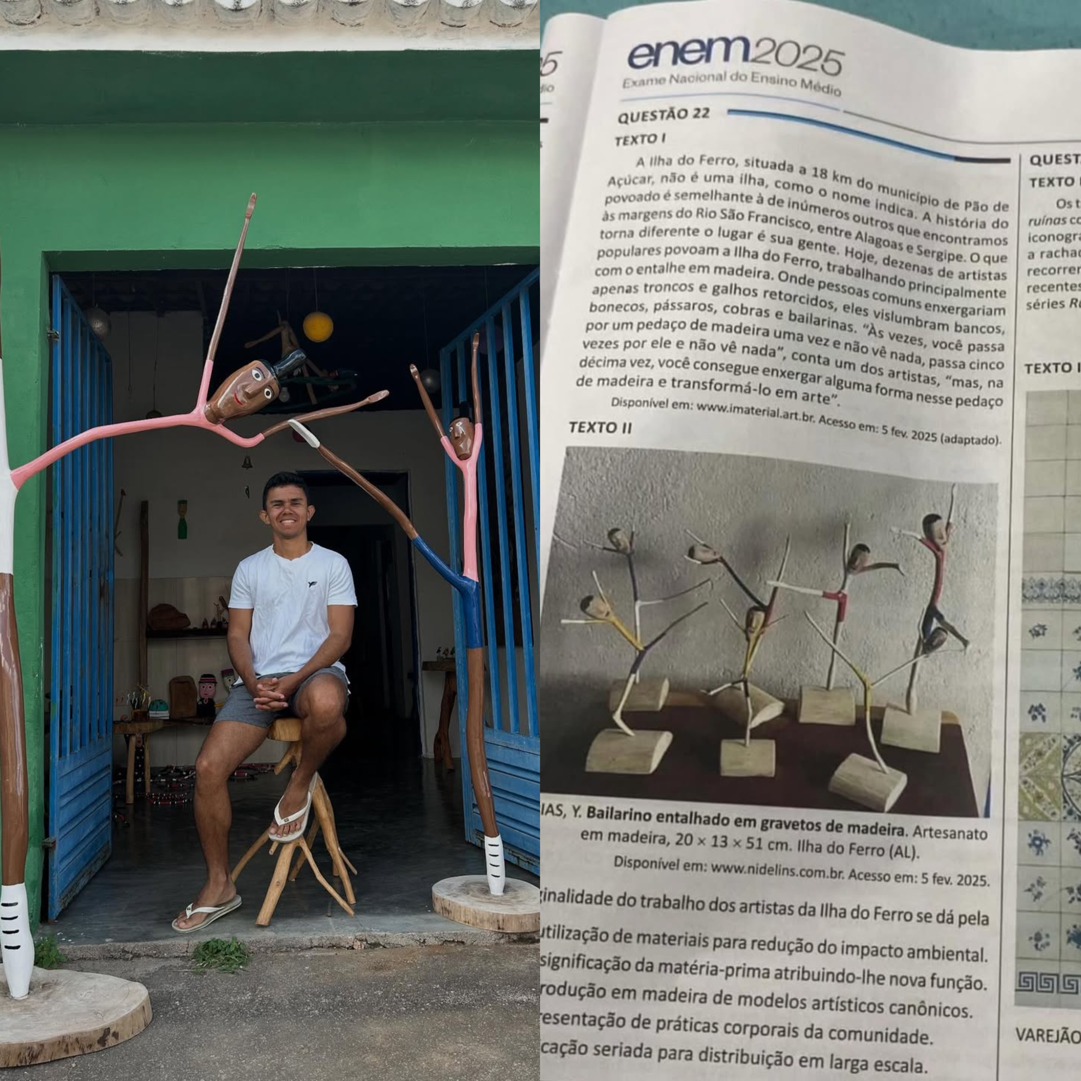 Yang da Paz: o artesão que levou a Ilha do Ferro às provas do Enem e vê a arte como transformação social