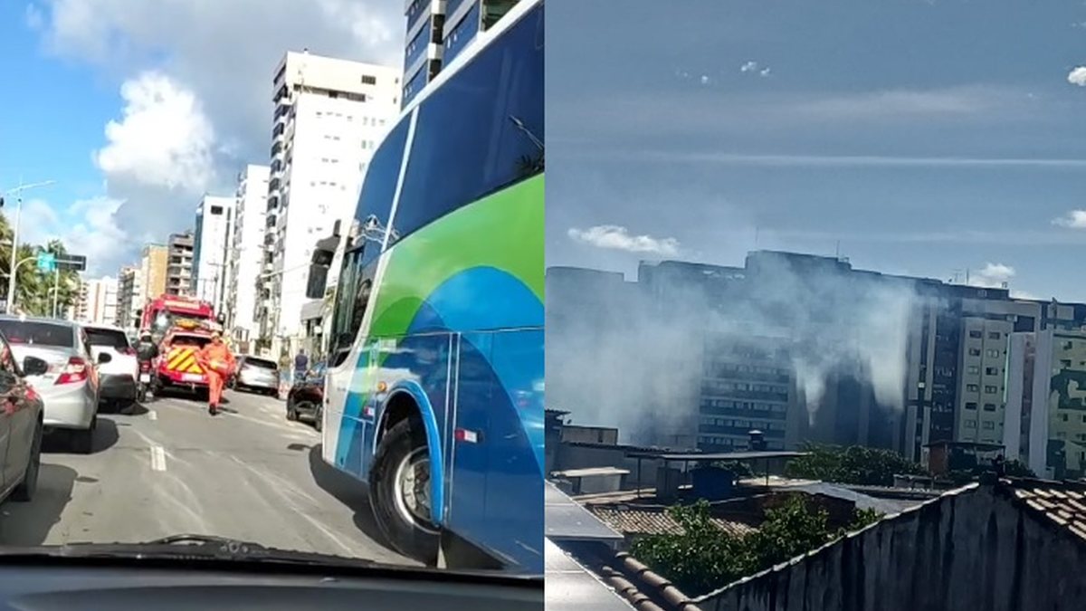 Princípio de incêndio atinge academia de edifício residencial na Pajuçara