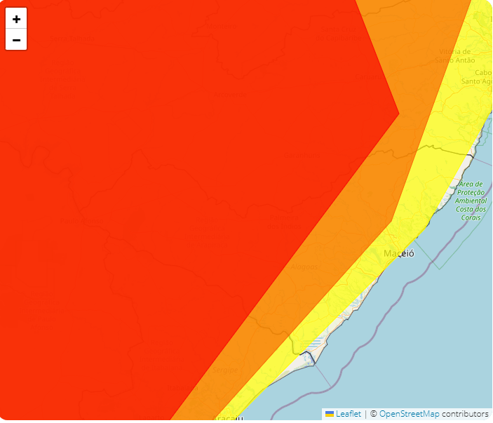 Inmet emite três alertas de chuvas para AL e eleva risco em 57 municípios