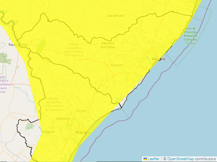 ﻿Inmet renova alerta de chuvas intensas para todo estado de Alagoas até sábado (4)