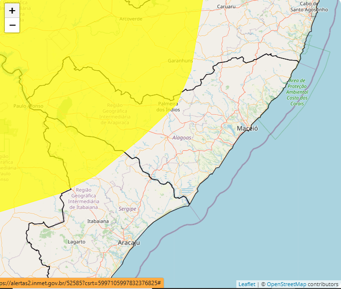 Inmet emite alerta de baixa umidade para municípios de AL; confira a lista