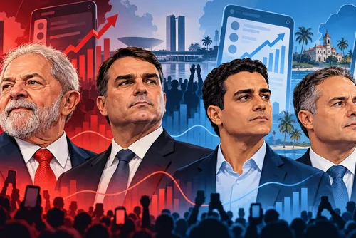 JHC ganha seguidores, Renan perde; Lula e Flávio disparam nas redes