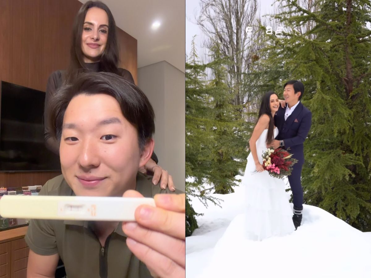 Ex-BBB Pyong Lee anuncia gravidez da esposa Natália Nasser