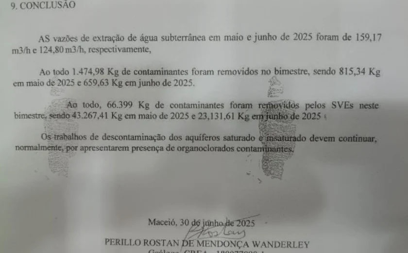 Braskem reconhece contaminação da água em Marechal Deodoro após laudo técnico