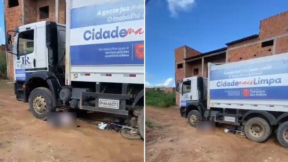 Motociclista morre atropelado por caminhão de lixo em Palmeira dos Índios