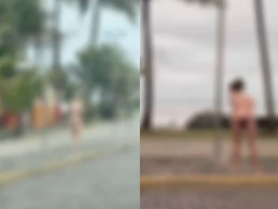 Mulher é vista nua em via pública, é abordada e confessa ter matado o pai com 20 facadas em SP