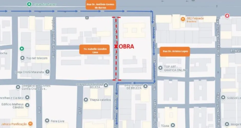 Obra de esgoto interdita via na Jatiúca até 8 de agosto