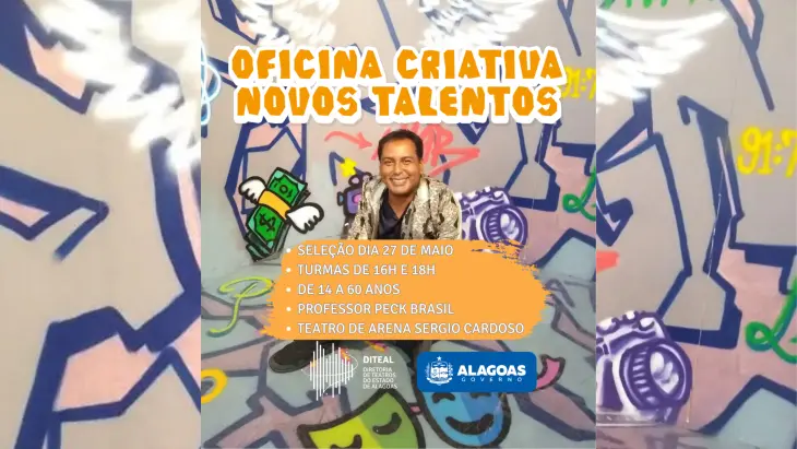 Diteal abre seleção para Oficina Criativa de Novos Talentos em Maceió