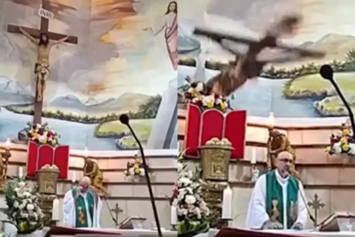 Padre morre após cruz cair sobre ele durante missa