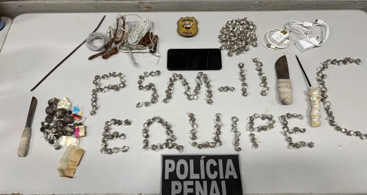 Polícia Penal apreende celulares, drogas e armas artesanais em presídios