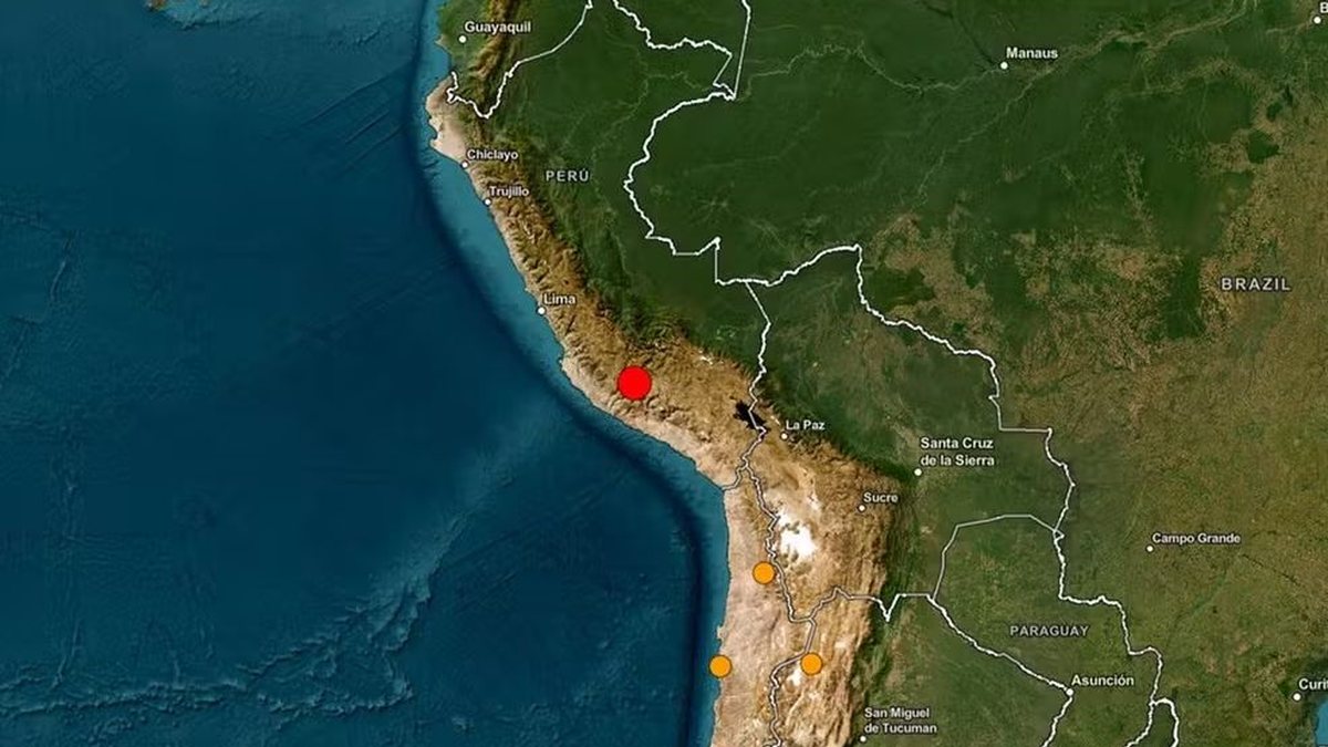 Terremoto de magnitude 6,7 é registrado no Peru nesta quinta-feira