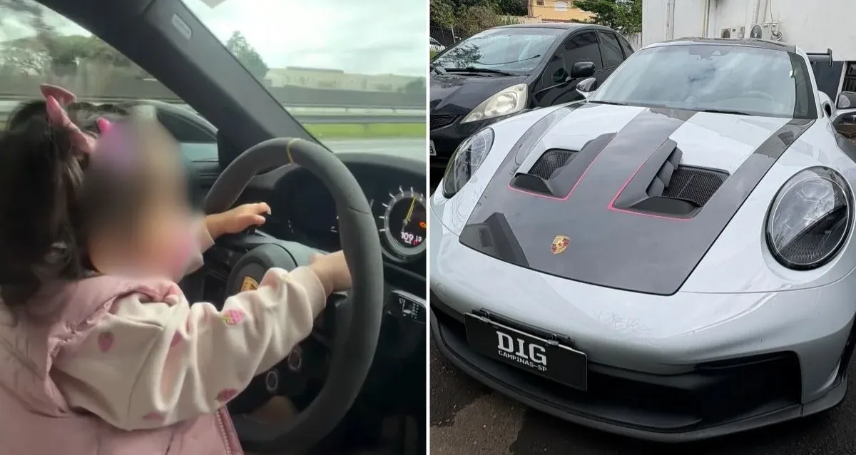 Porsche é apreendido após vídeos a mais de 300 km/h e criança no colo