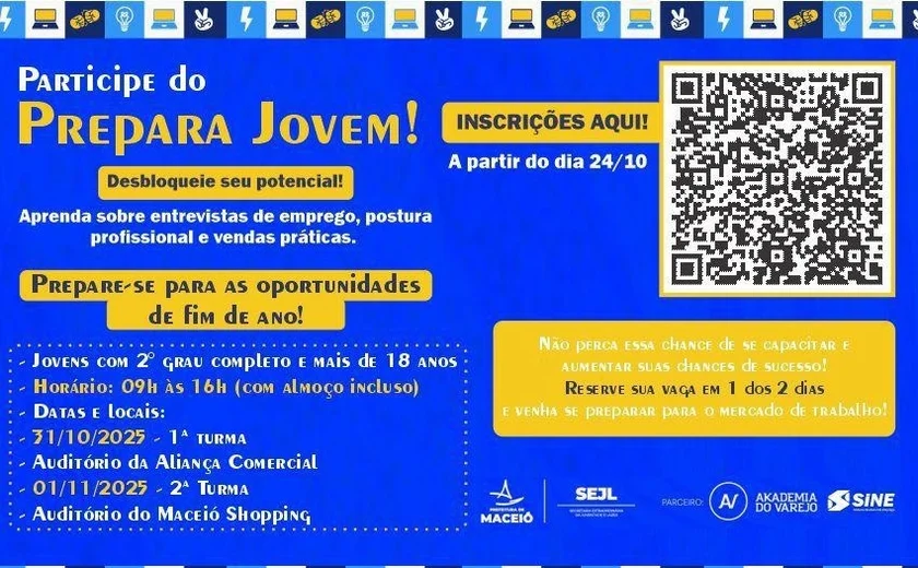 Prepara Jovem 2025 oferece qualificação profissional gratuita para maiores de 18 anos