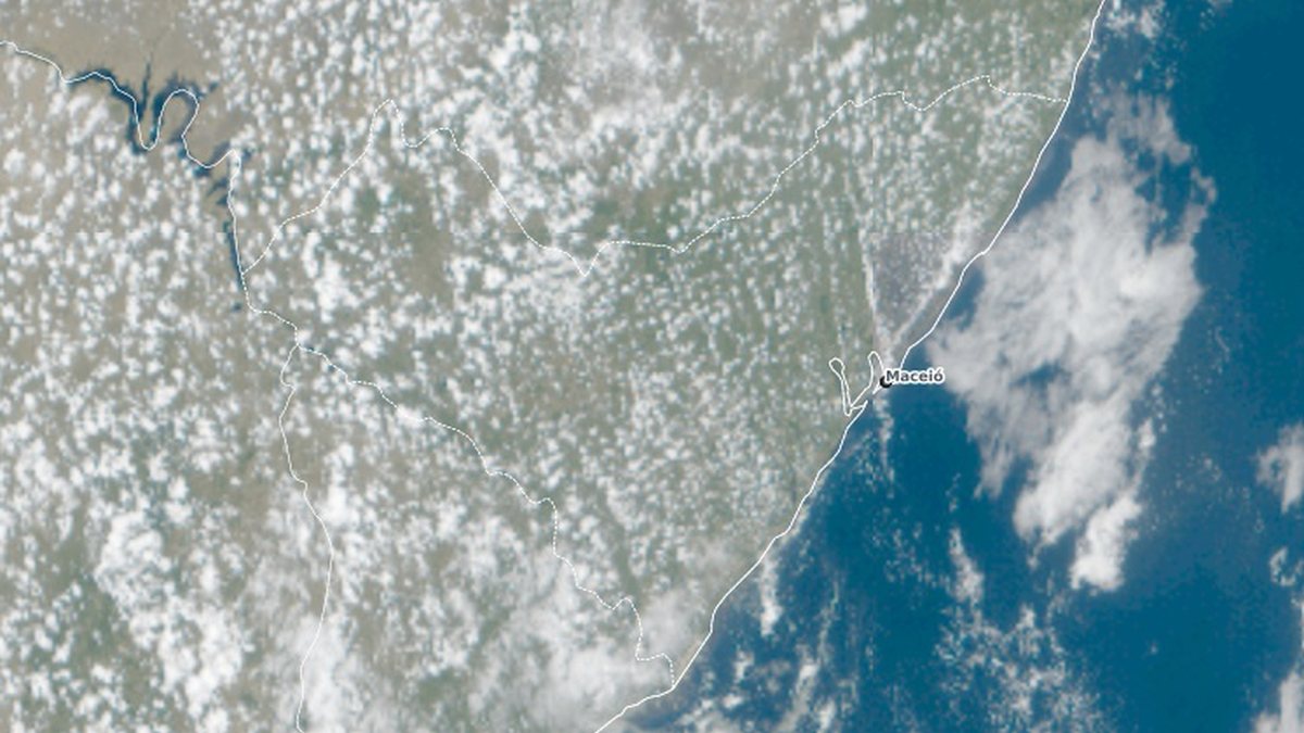Segunda-feira em Alagoas terá sol entre nuvens e possibilidade de chuva passageira