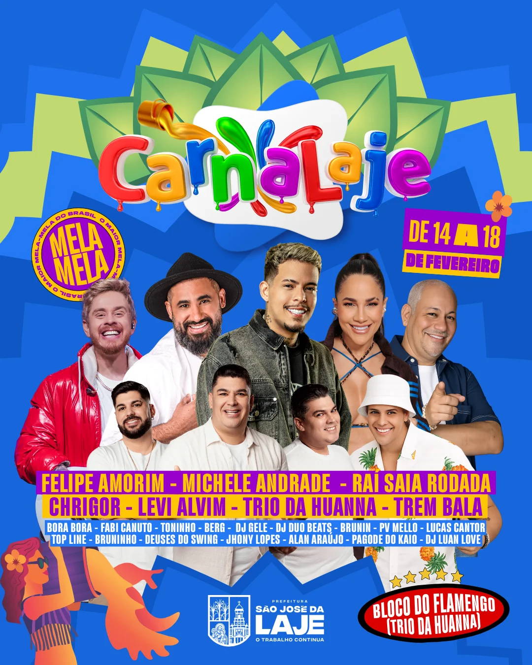 CarnaLaje 2026 acontece de 13 a 18 de fevereiro com mais de 23 atrações