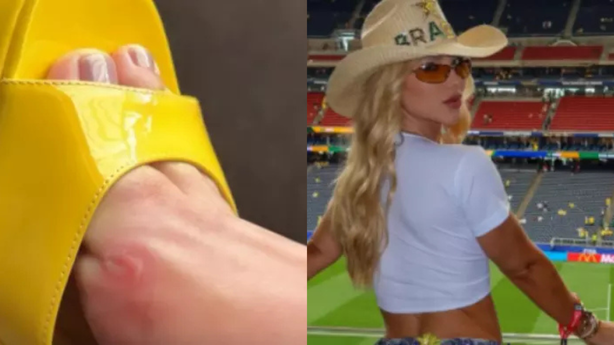 Virginia reclama que saltos fizeram calos em caminhada ao estádio da Copa