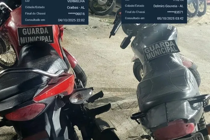Guarda Municipal recupera duas motocicletas com registro de roubo e furto em plantão noturno