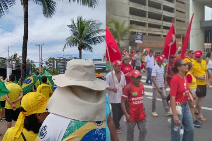 Manifestações da direita e esquerda com pautas opostas são realizadas no 7 de Setembro, em Maceió