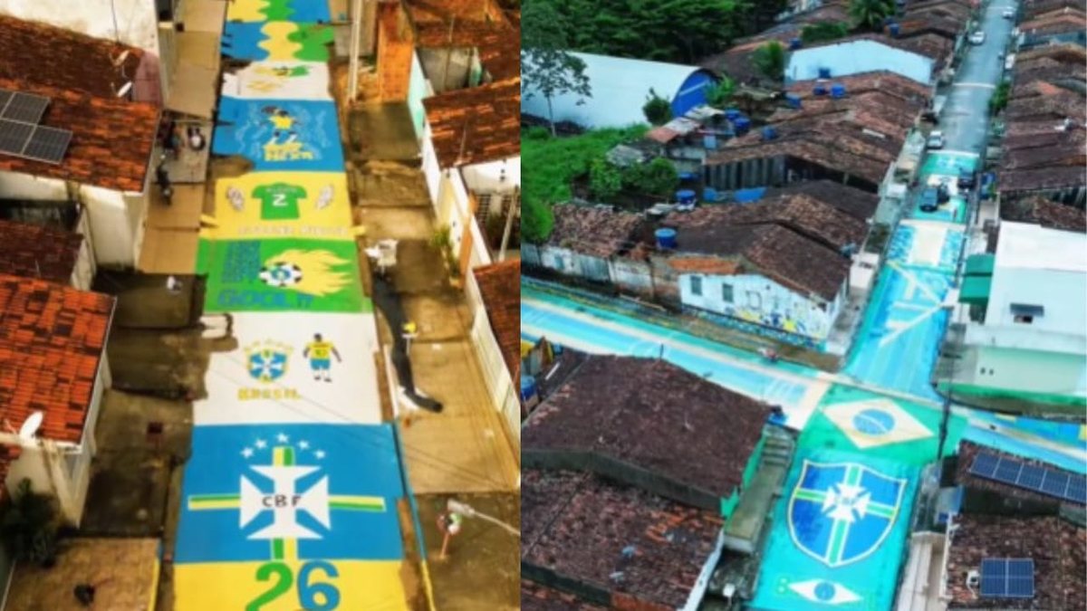 Murici entra no clima da Copa com disputa de ruas decoradas e até Homer Simpson verde-amarelo