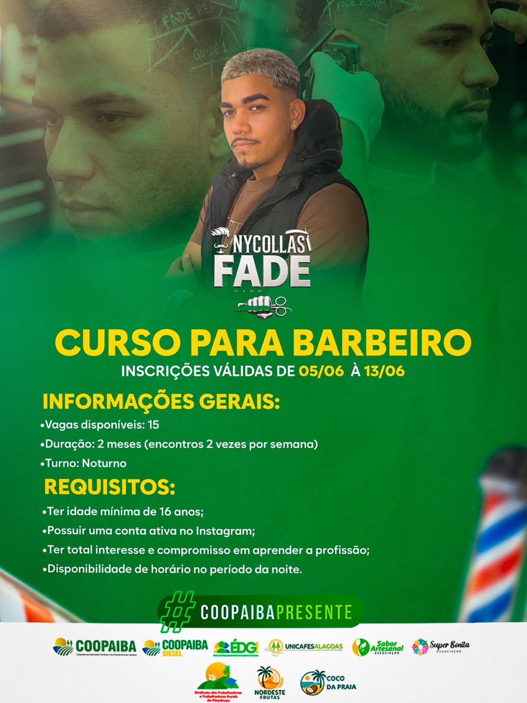 Coopaiba oferece curso de barbeiro e incentiva qualificação profissional