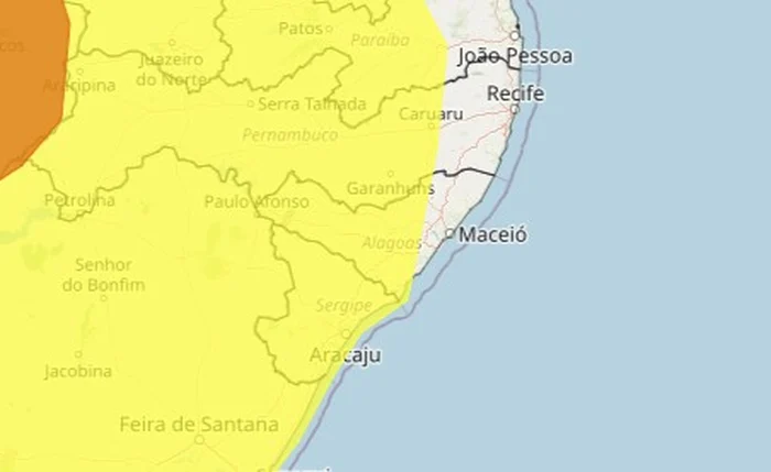 INMET emite alerta de chuvas intensas para municípios de Alagoas