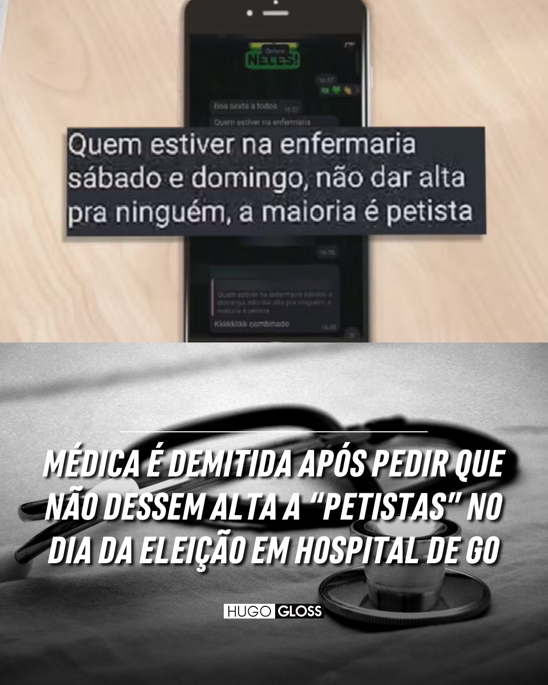 Médica é demitida após sugerir restrição de alta a pacientes do PT