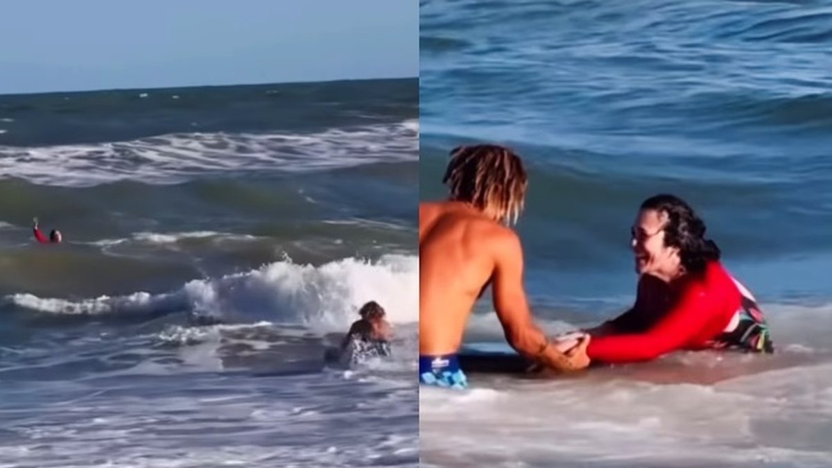 Surfista resgata mulher de afogamento na Praia do Francês