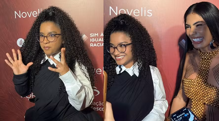 Tia Milena exibe novo visual e reencontra Marciele em premiação no Rio
