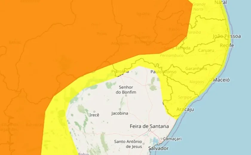 Inmet dispara alerta amarelo de chuvas para cidades em Alagoas