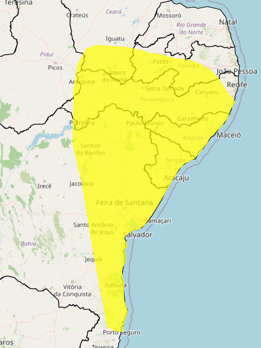Inmet divulga alerta de vendaval para municípios de Alagoas