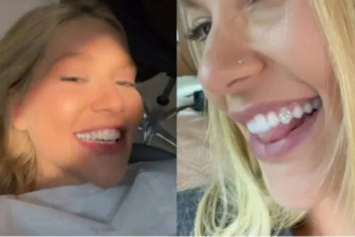 Virginia exibe diamante com a letra V no dente em homenagem a Vini Jr.