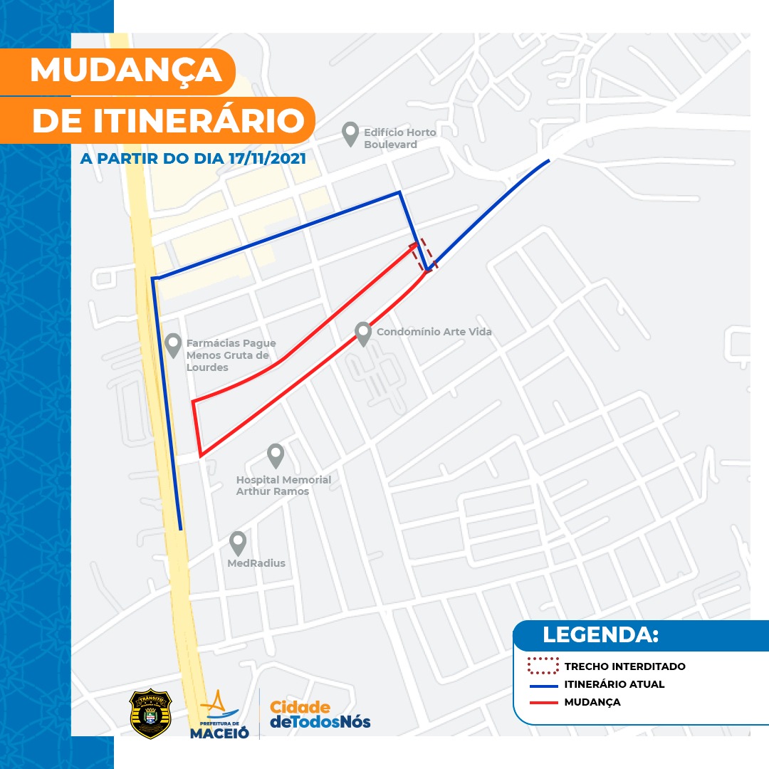 Maceió: via na Gruta de Lourdes será interditada para serviços de saneamento