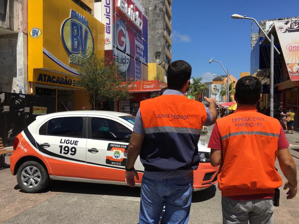 Defesa Civil de Maceió inicia vistorias no Centro esta semana