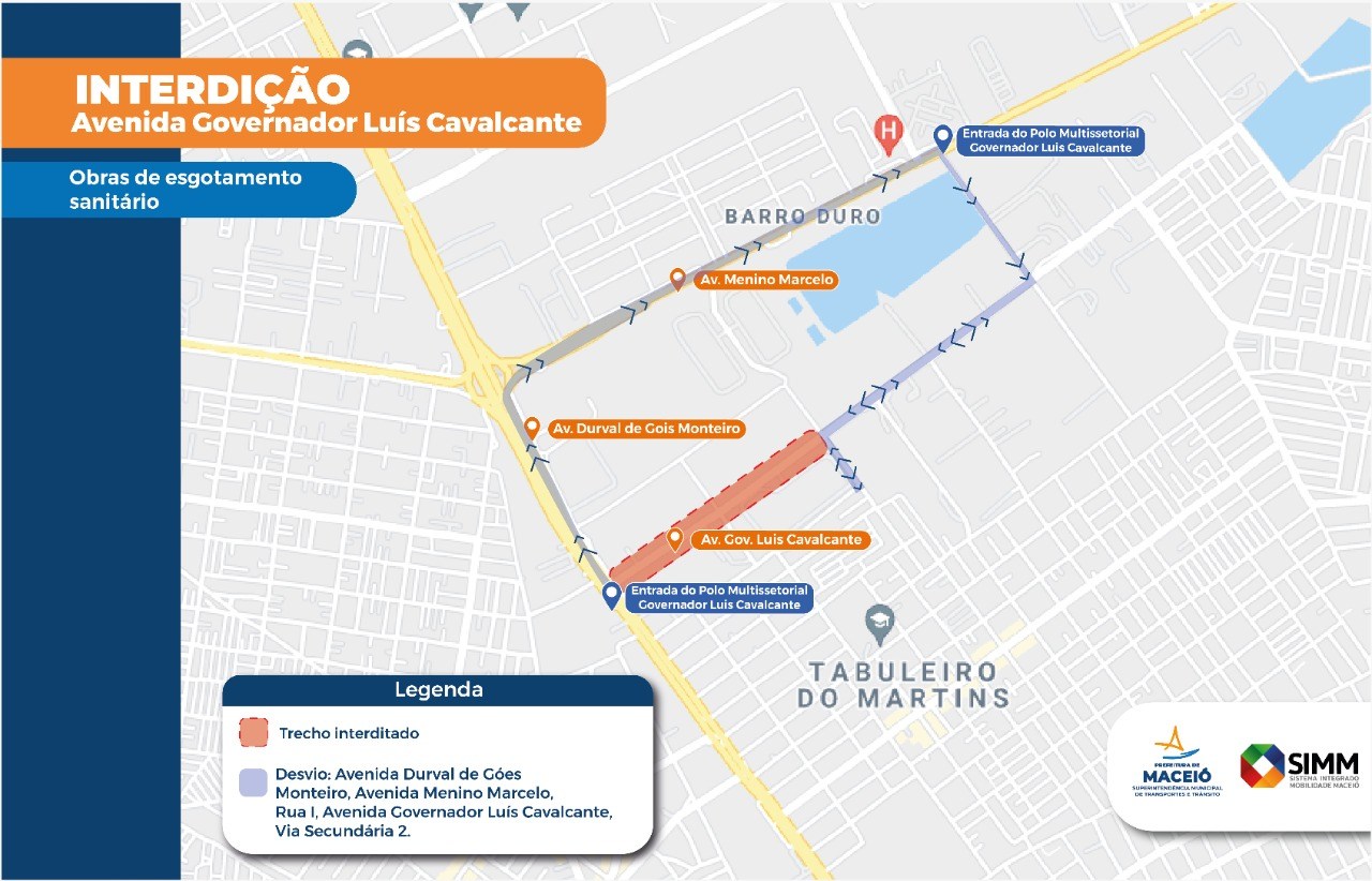 Avenida no Tabuleiro será interditada parcialmente a partir desta sexta (11)