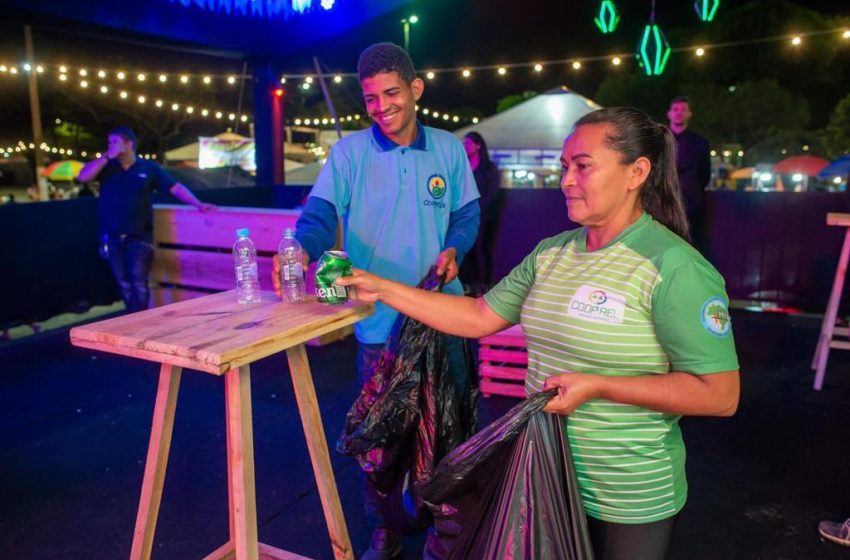 Cooperativas recolhem mais de 1.300 quilos de recicláveis em shows do Benedito Bentes