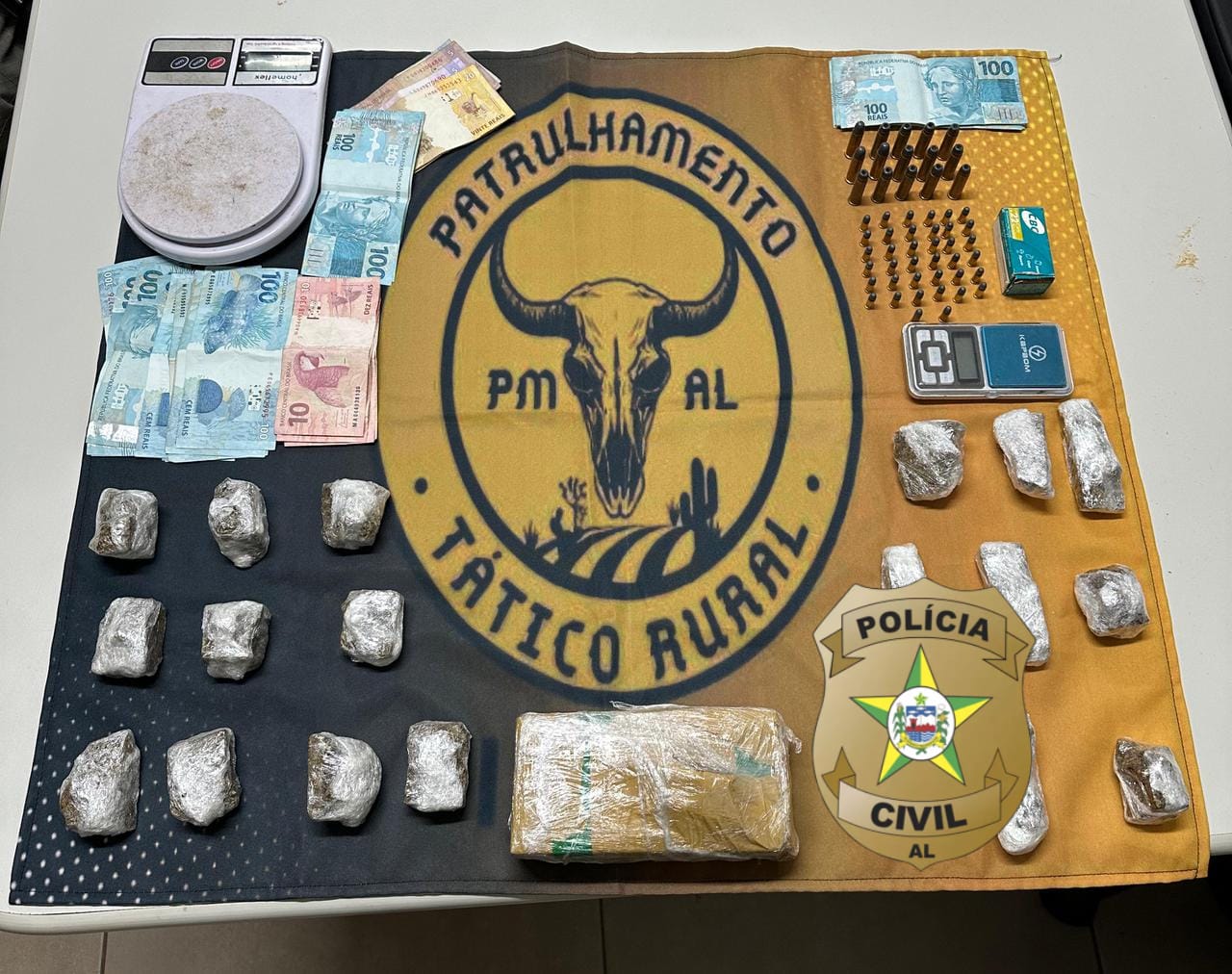 Mulher é presa com drogas e dinheiro durante operação policial em Palmeira dos Índios