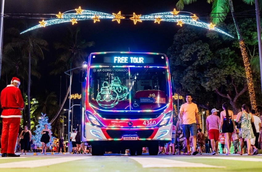 Free Tour Natal: Maceió ativa ônibus gratuitos para turismo natalino e circulação pela orla