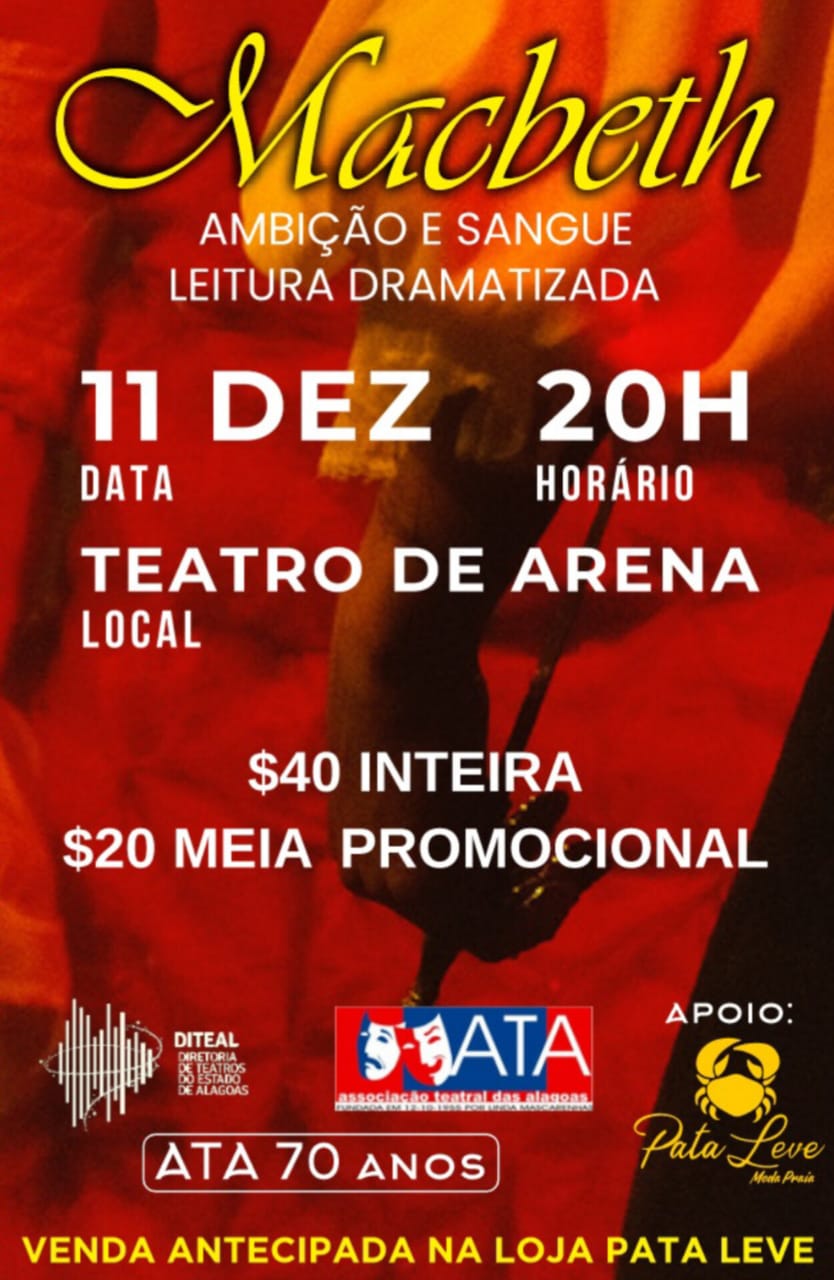 ATA celebra 70 anos com espetáculo “Macbeth – Ambição e Sangue”