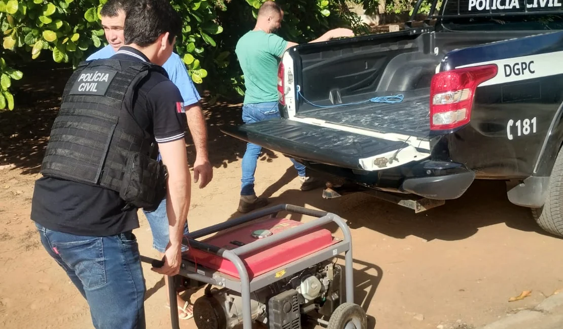 Polícia Civil recupera gerador avaliado em R$ 20 mil em Palmeira dos Índios