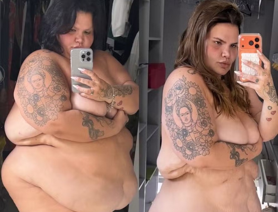 Thais Carla fica nua e mostra transformação após perder 85 kg