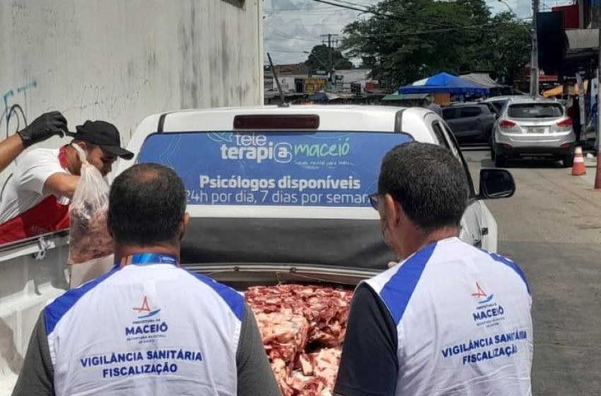 Vigilância Sanitária apreende carne estragada em feira do Tabuleiro